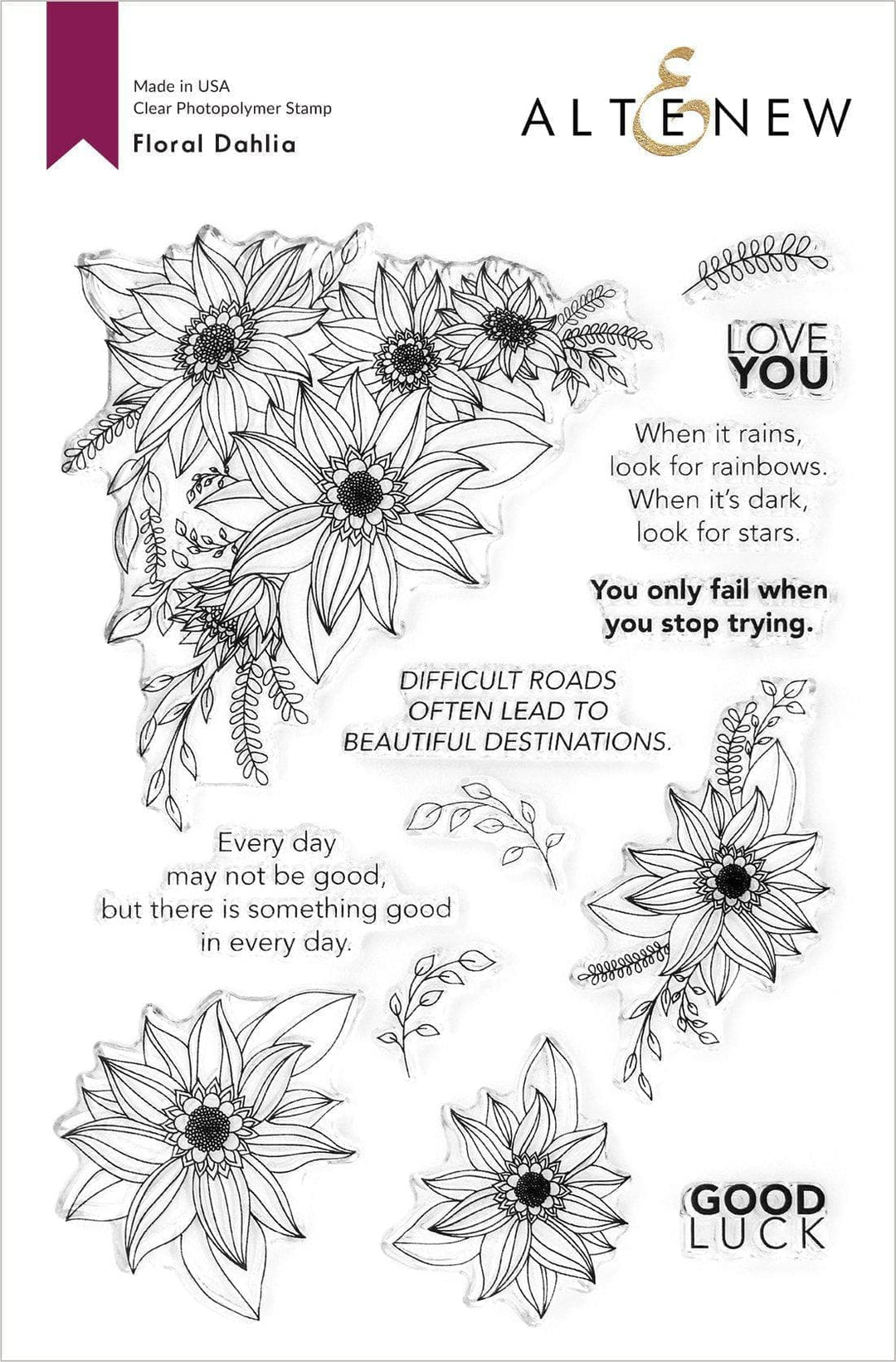 Altenew Stamp & Die Bundle Floral Dahlia Stamp & Die Bundle