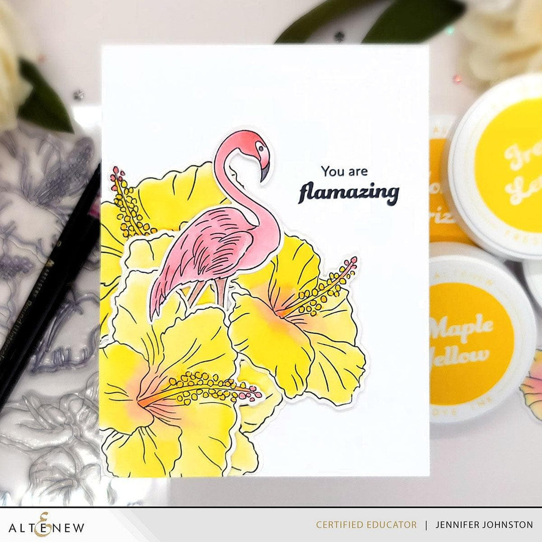 Flowers And A Flamingo