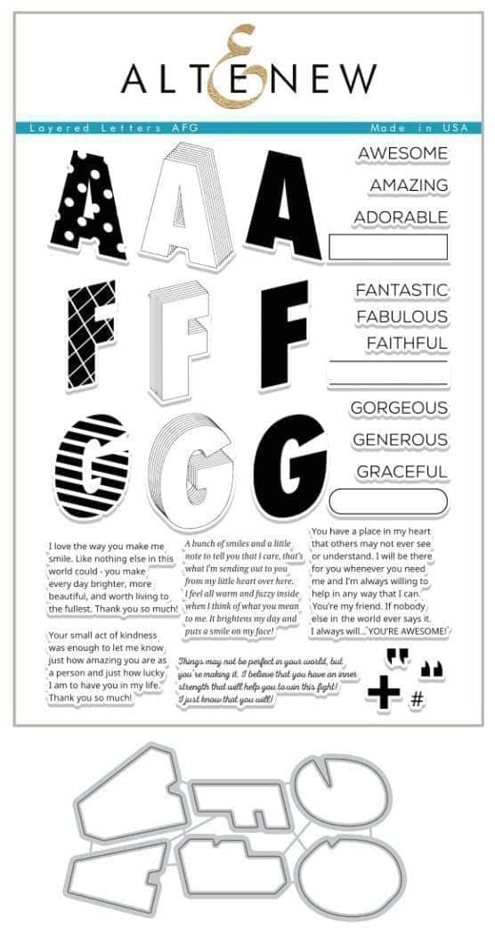 Altenew Stamp & Die Bundle Layered Letters AFG Stamp & Die Bundle