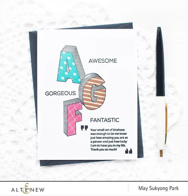 Altenew Stamp & Die Bundle Layered Letters AFG Stamp & Die Bundle
