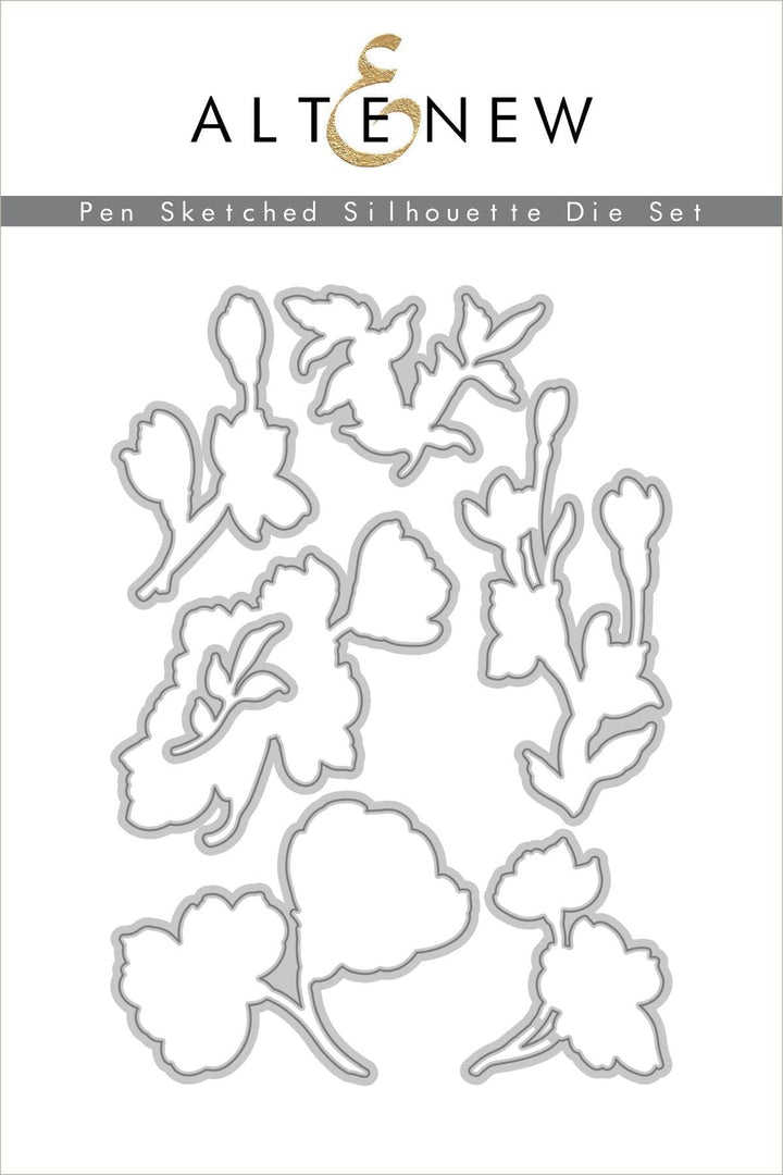 Altenew Stamp & Die Bundle Pen Sketched Silhouette Stamp & Die Bundle