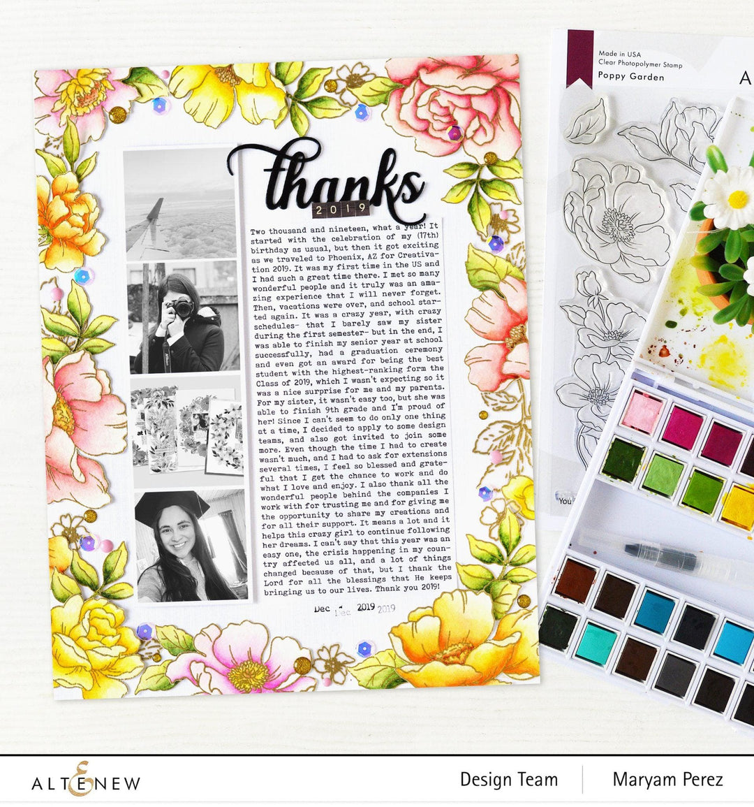 Altenew Stamp & Die Bundle Poppy Garden Stamp & Die Bundle