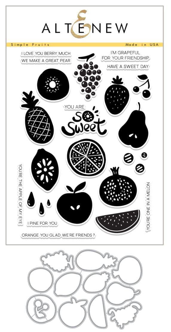 Altenew Stamp & Die Bundle Simple Fruits Stamp & Die Bundle