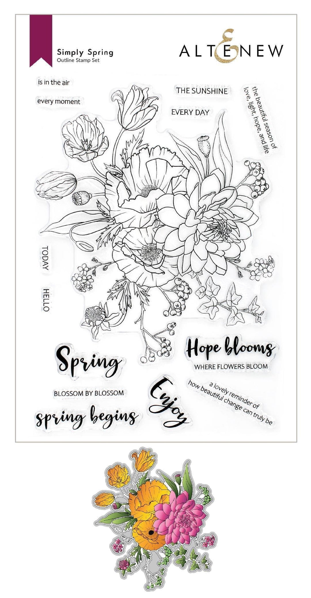 Altenew Stamp & Die Bundle Simply Spring Stamp & Die Bundle