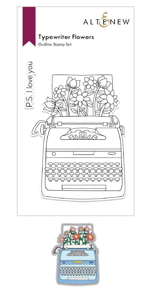 Altenew Stamp & Die Bundle Typewriter Flowers Stamp & Die Bundle