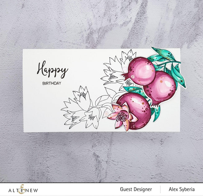 Altenew Stamp & Die Bundle Happy Pomegranates Stamp & Die Bundle