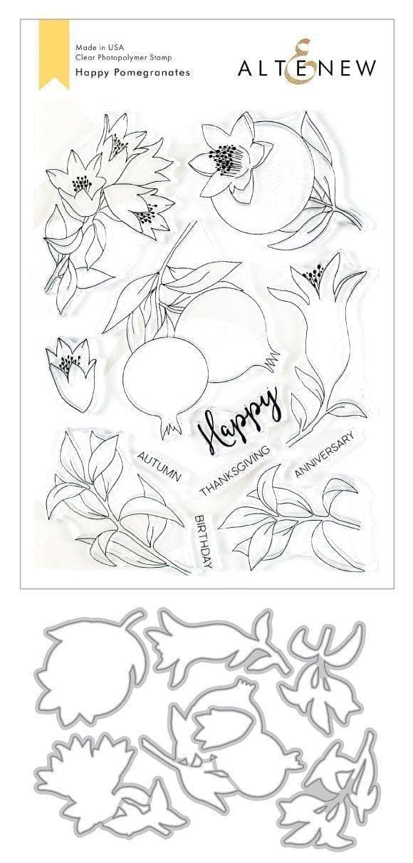 Altenew Stamp & Die Bundle Happy Pomegranates Stamp & Die Bundle
