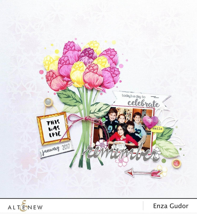 Altenew Stamp & Die Bundle Super Script Scrapbook Stamp & Die Bundle
