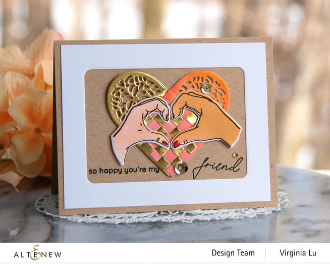 Altenew Stamp & Die & Stencil Bundle A Little Bit of Love Stamp & Die & Coloring Stencil Bundle