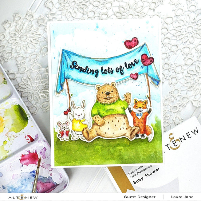 Altenew Stamp & Die & Stencil Bundle Baby Shower Stamp & Die & Coloring Stencil Bundle