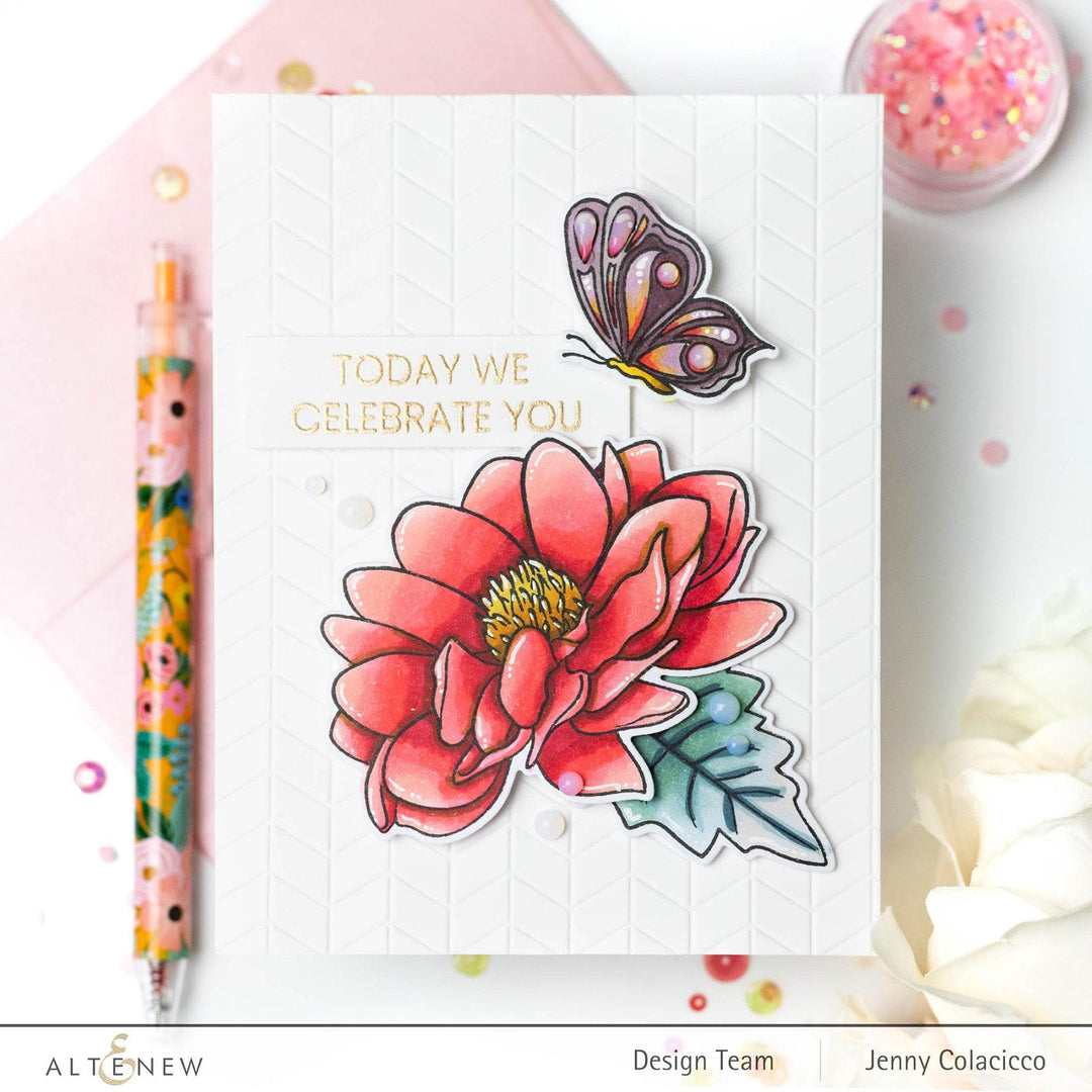 Altenew Stamp & Die & Stencil Bundle Dazzling Dahlia Stamp & Die & Stencil Bundle