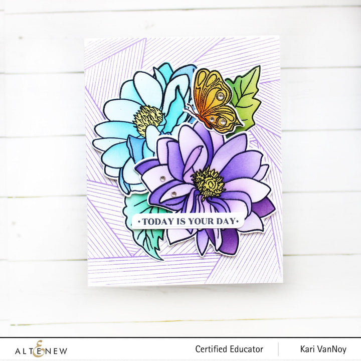 Altenew Stamp & Die & Stencil Bundle Dazzling Dahlia Stamp & Die & Stencil Bundle