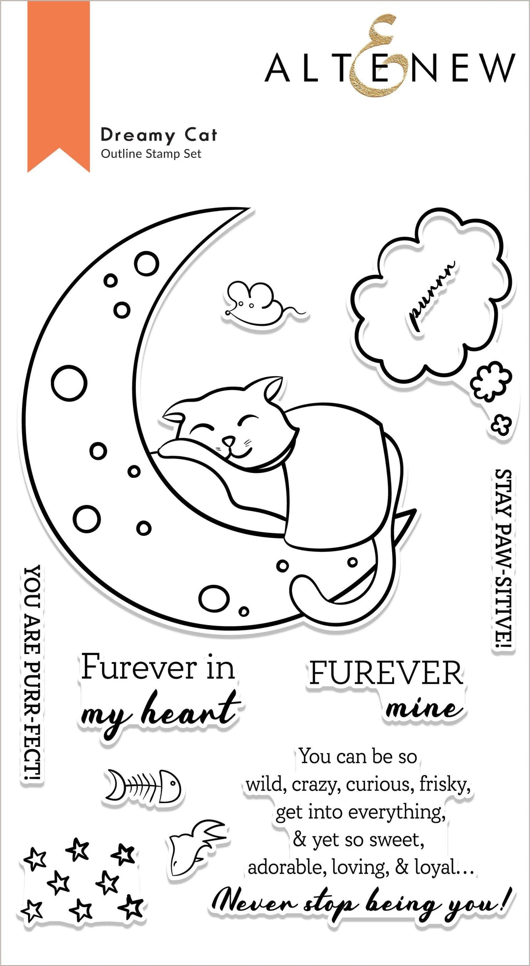 Altenew Stamp & Die & Stencil Bundle Dreamy Cat Stamp & Die & Stencil Bundle