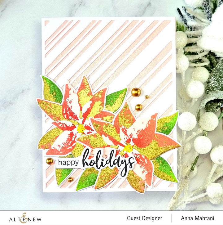 Altenew Stamp & Die & Stencil Bundle Dry Brush Poinsettia Stamp & Die & Stencil Bundle