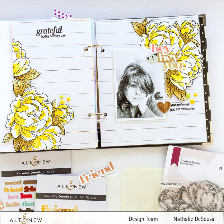 Altenew Stamp & Die & Stencil Bundle Gracious Peonies Complete Product Bundle