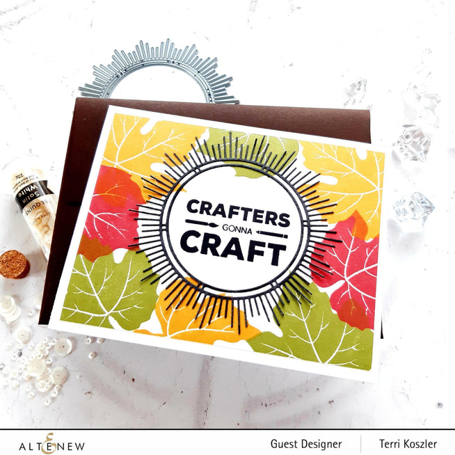 Altenew Stamp & Die & Stencil Bundle Grape Leaves Stamp & Die & Mask Stencil Bundle