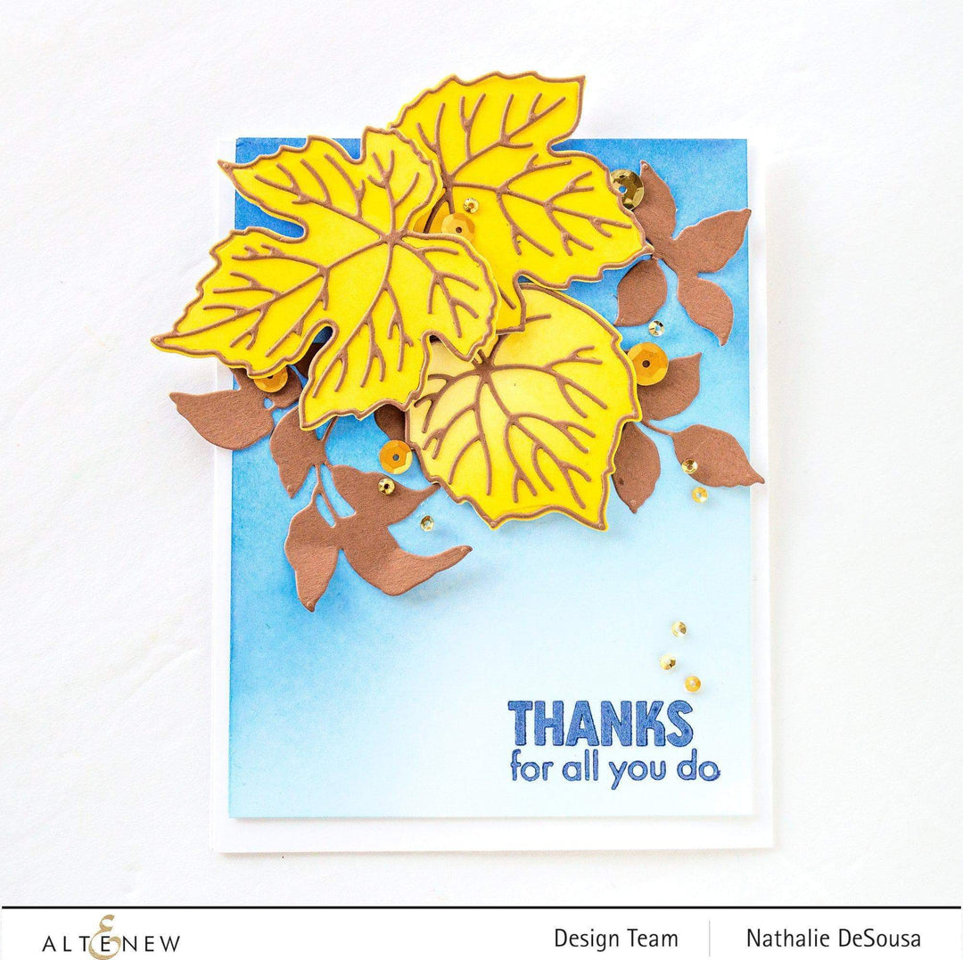 Altenew Stamp & Die & Stencil Bundle Grape Leaves Stamp & Die & Mask Stencil Bundle