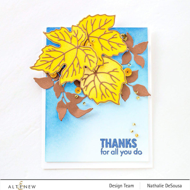 Altenew Stamp & Die & Stencil Bundle Grape Leaves Stamp & Die & Mask Stencil Bundle
