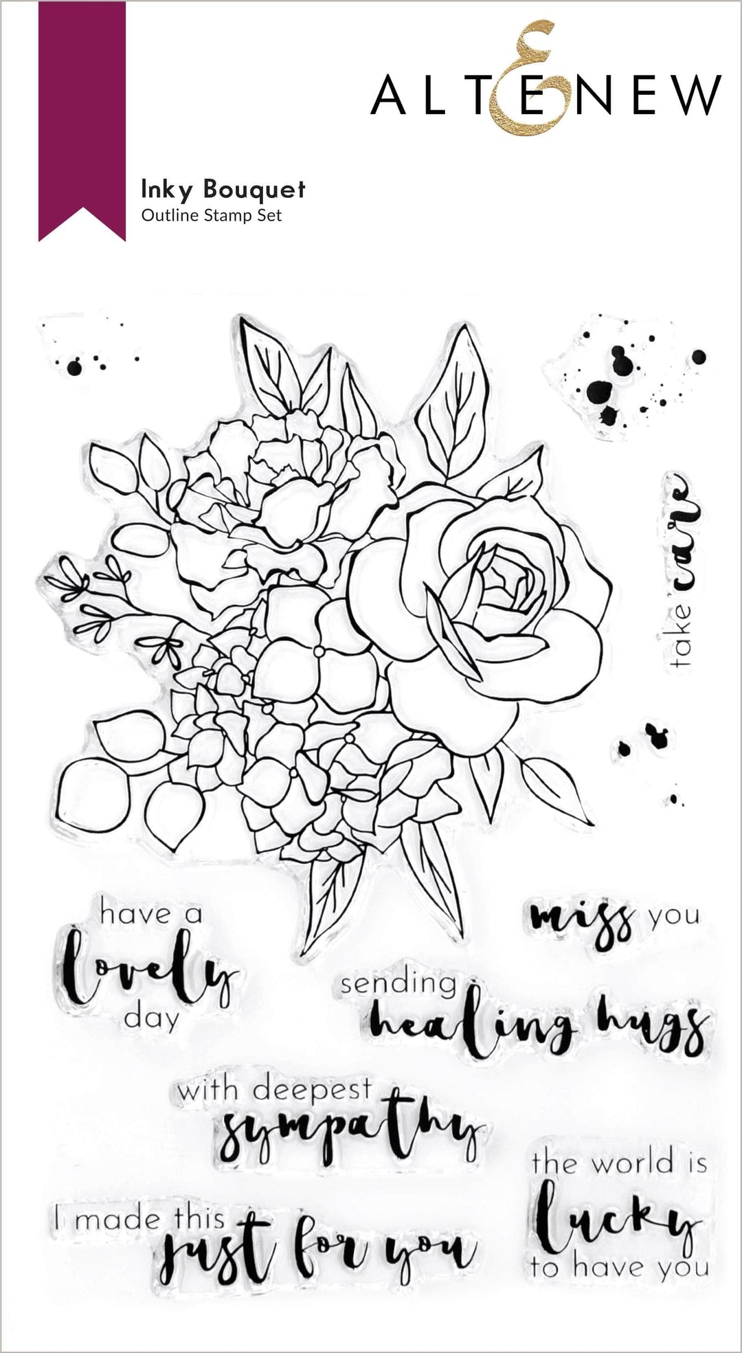 Altenew Stamp & Die & Stencil Bundle Inky Bouquet