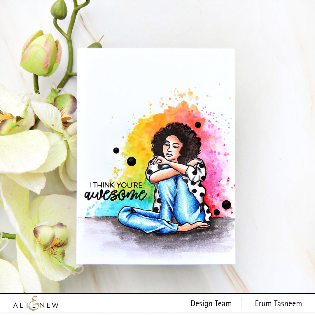 Altenew Stamp & Die & Stencil Bundle Linear Life: Daydreams Stamp & Die & Coloring Stencil Bundle