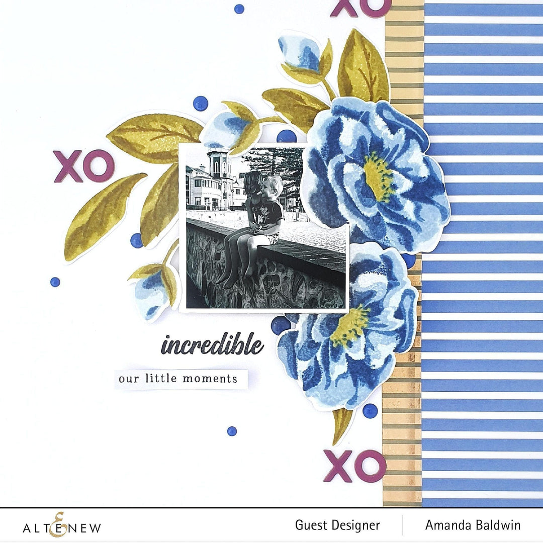 Altenew Stamp & Die & Stencil Bundle Marbled Bloom Stamp & Die & Stencil Bundle