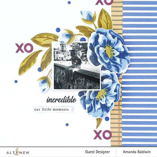 Altenew Stamp & Die & Stencil Bundle Marbled Bloom Stamp & Die & Stencil Bundle