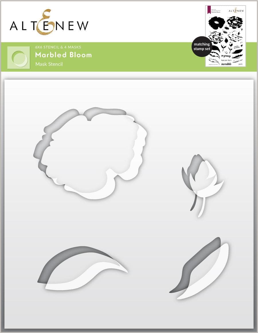 Altenew Stamp & Die & Stencil Bundle Marbled Bloom