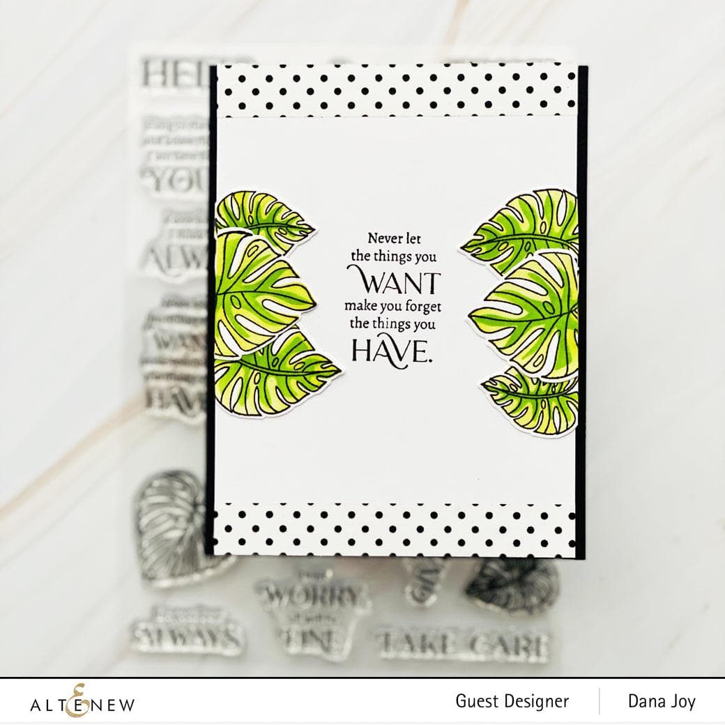 Altenew Stamp & Die & Stencil Bundle Monsteras and Quotes Stamp & Die & Stencil Bundle