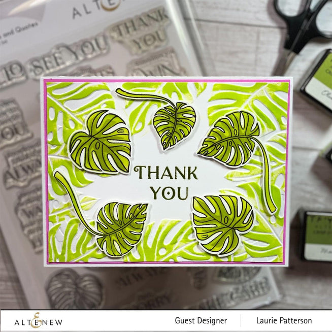 Altenew Stamp & Die & Stencil Bundle Monsteras and Quotes Stamp & Die & Stencil Bundle
