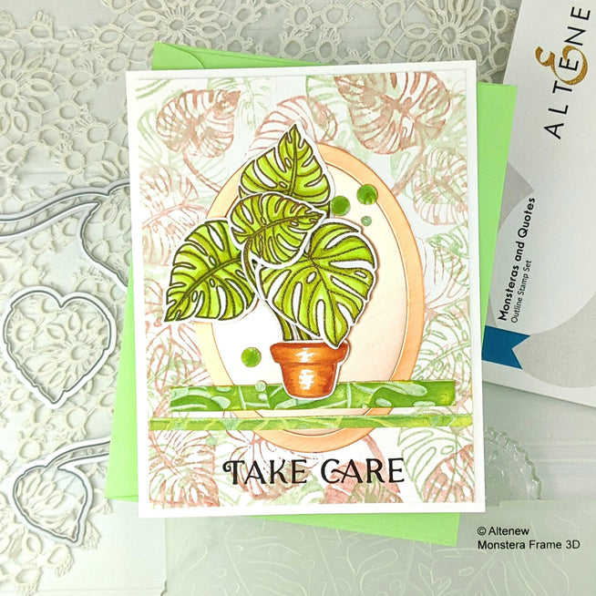 Altenew Stamp & Die & Stencil Bundle Monsteras and Quotes Stamp & Die & Stencil Bundle