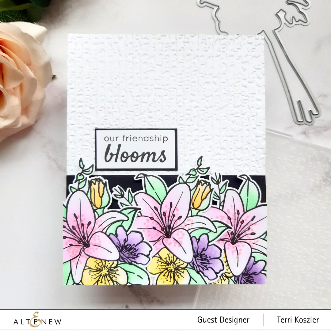 Altenew Stamp & Die & Stencil Bundle Our Friendship Blooms Stamp & Die & Coloring Stencil Bundle