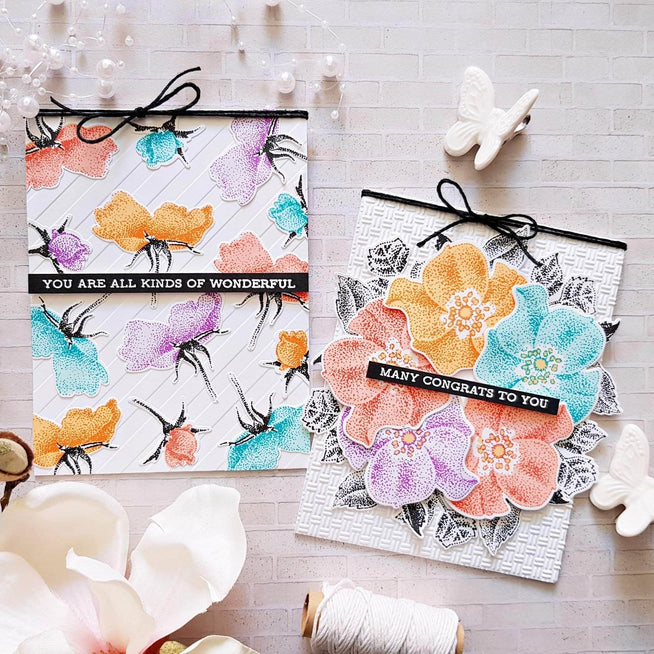Altenew Stamp & Die & Stencil Bundle Peaceful Reverie Stamp & Die & Mask Stencil Bundle