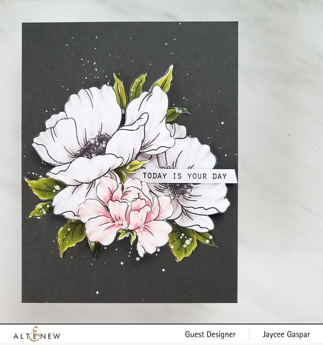 Altenew Stamp & Die & Stencil Bundle Poppy Garden Stamp & Die & Mask Stencil Bundle