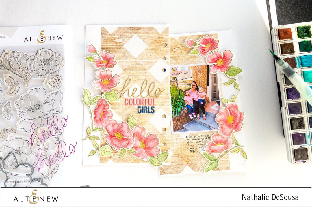 Altenew Stamp & Die & Stencil Bundle Poppy Garden Stamp & Die & Mask Stencil Bundle