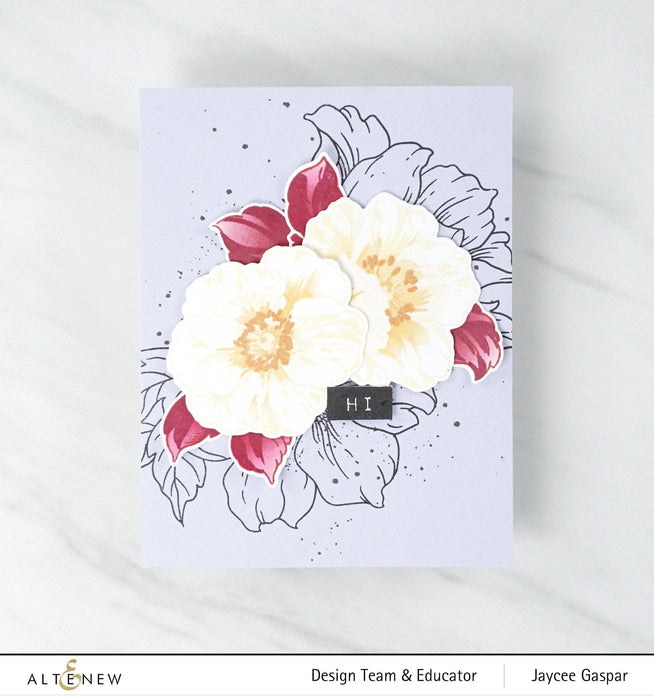 Altenew Stamp & Die & Stencil Bundle Queen Anemone Stamp & Die & Coloring Stencil Bundle