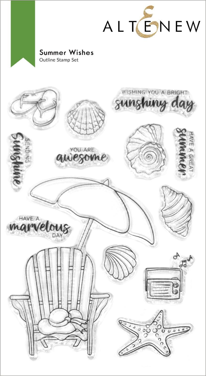 Altenew Stamp & Die & Stencil Bundle Summer Wishes Stamp & Die & Stencil Bundle