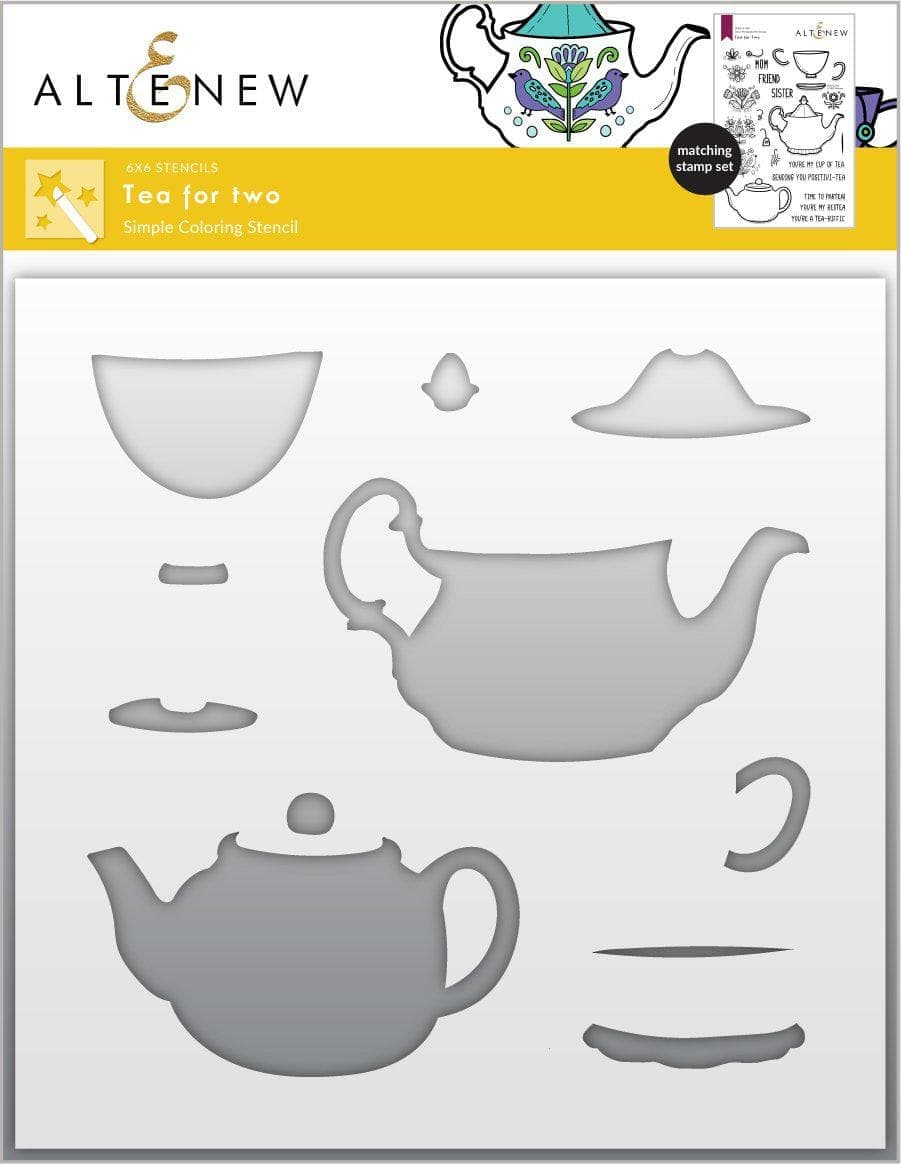 Altenew Stamp & Die & Stencil Bundle Tea for Two Stamp & Die & Stencil Bundle