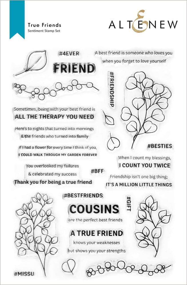 Altenew Stamp & Die & Stencil Bundle True Friends Stamp & Die & Coloring Stencil Bundle
