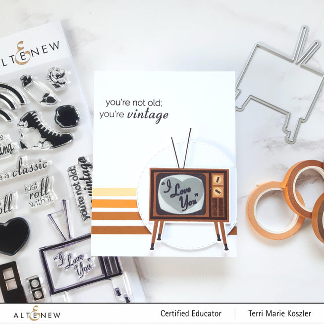 Altenew Stamp & Die & Stencil Bundle Vintage Vibes Stamp & Die & Coloring Stencil Bundle