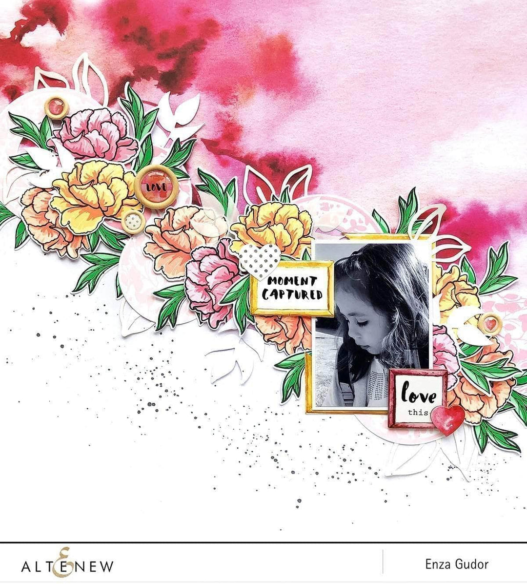 Altenew Stamp & Die & Stencil Bundle Z - Frilled Petals Stamp & Die & Mask Stencil Bundle