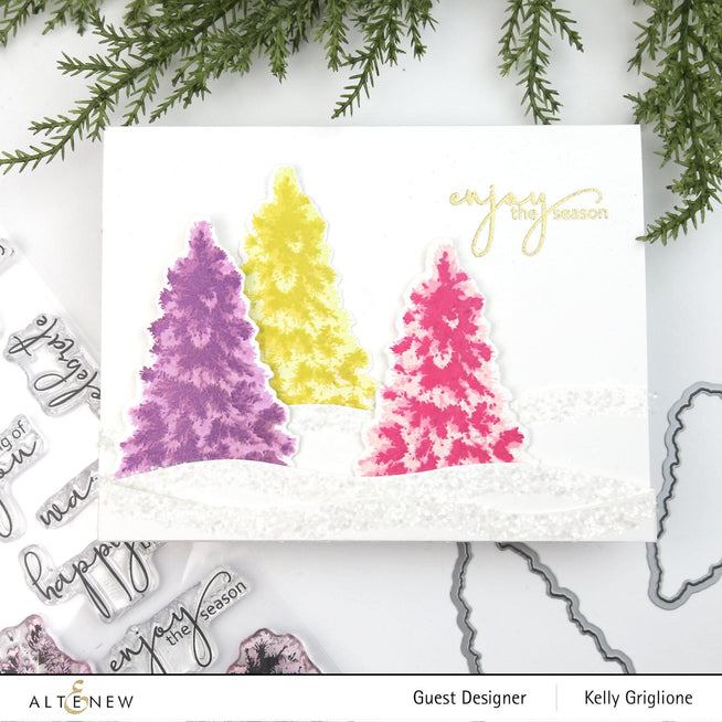 Altenew Stamp & Die & Stencil Bundle Plentiful Pine Stamp & Die & Mask Stencil Bundle