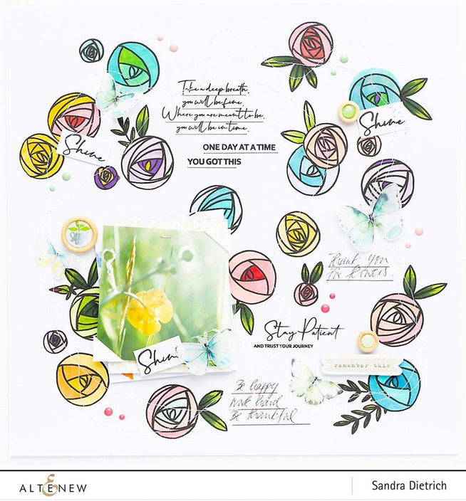 Altenew Stamp & Die & Stencil Bundle Rennie Roses Stamp & Die & Mask Stencil Bundle