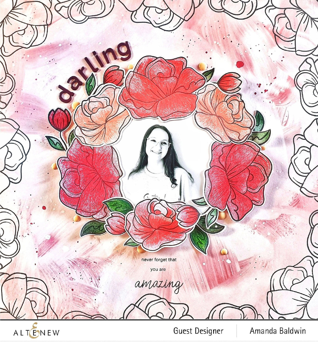 Altenew Stamp & Die & Stencil Bundle Simple Roses Stamp & Die & Mask Stencil Bundle