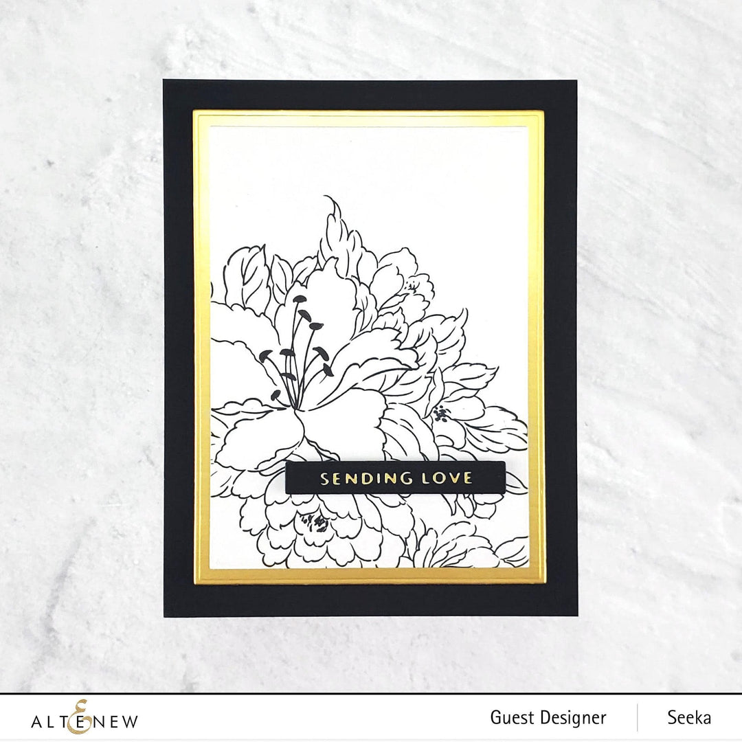 Altenew Stamp & Die & Stencil & Embossing Folder Bundle Bold Bouquet