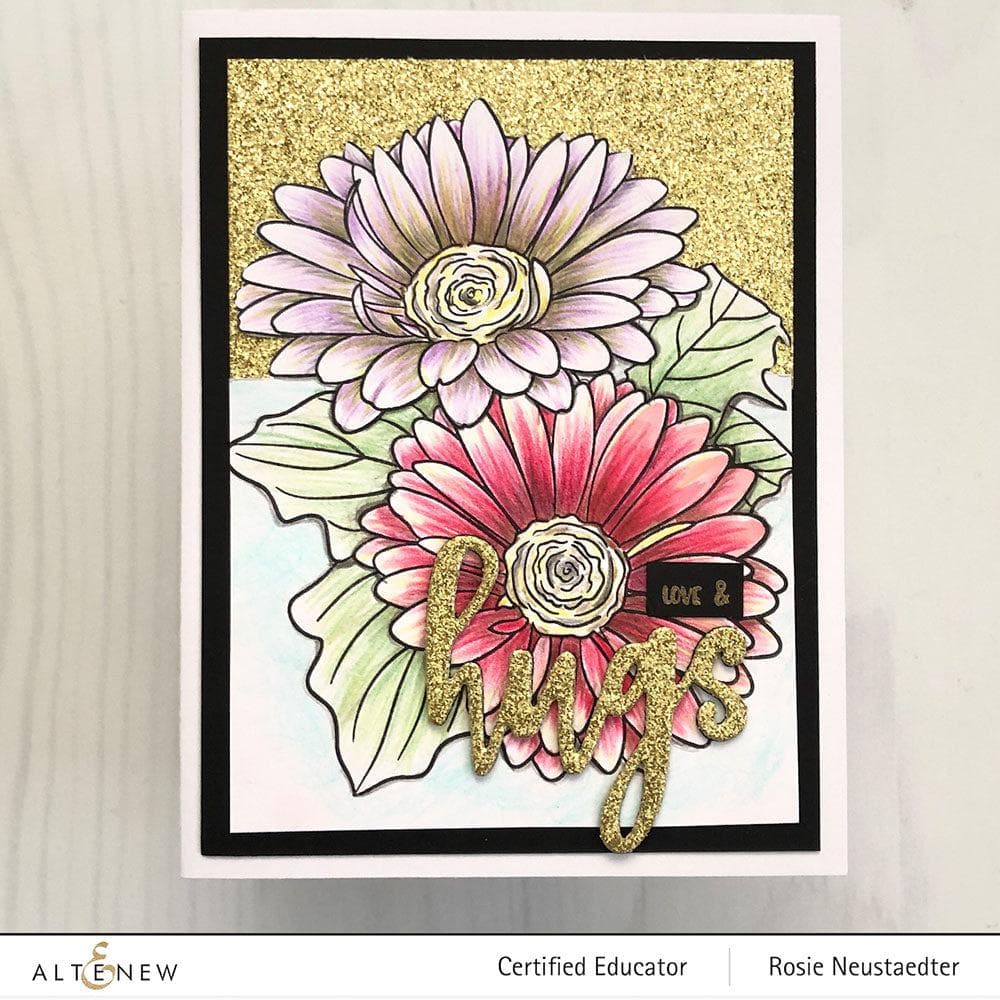 Altenew Stamp & Watercolor Bundle Paint-A-Flower: Gerbera Revolution & Hawaiian Shores Brush & Fine Tip Pens Bundle