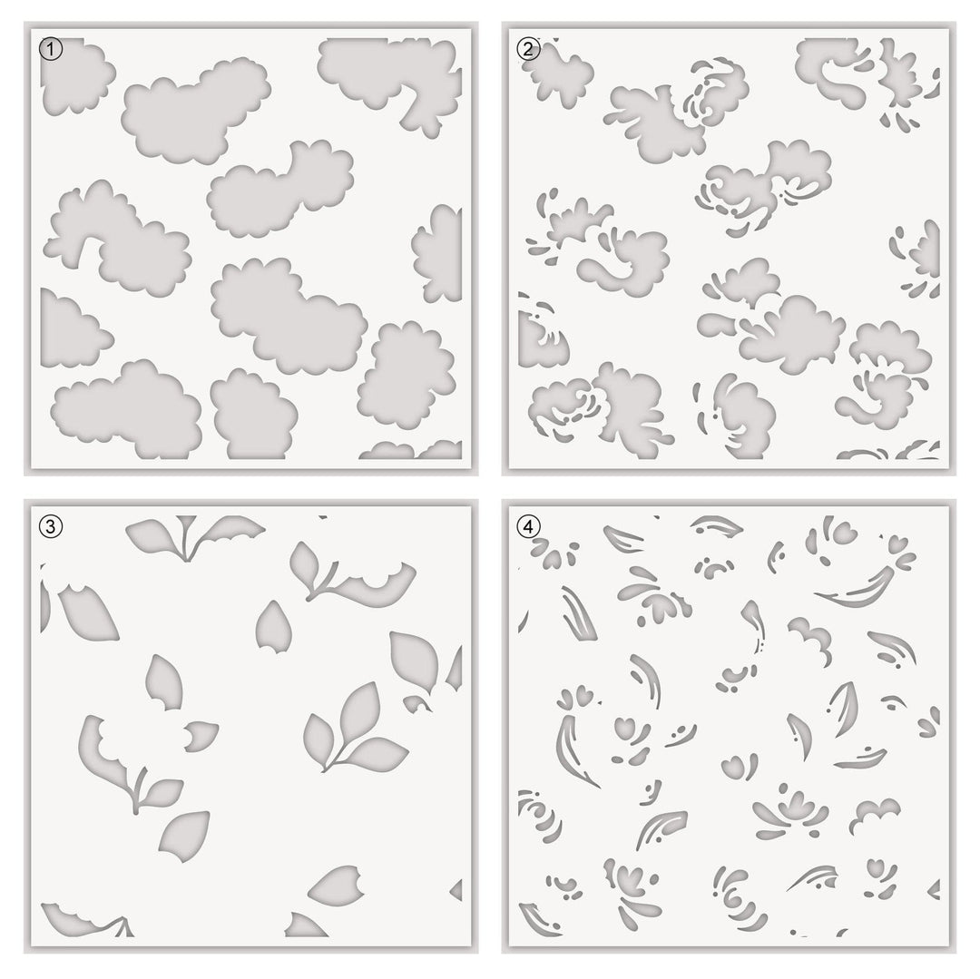 EXP Factors Stencil Blobby Roses Stencil Set (4 in 1)