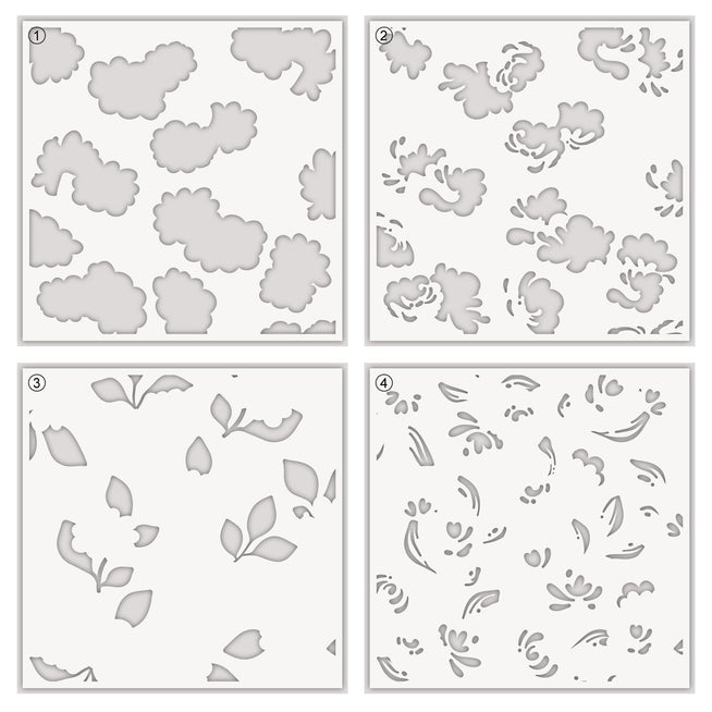 EXP Factors Stencil Blobby Roses Stencil Set (4 in 1)