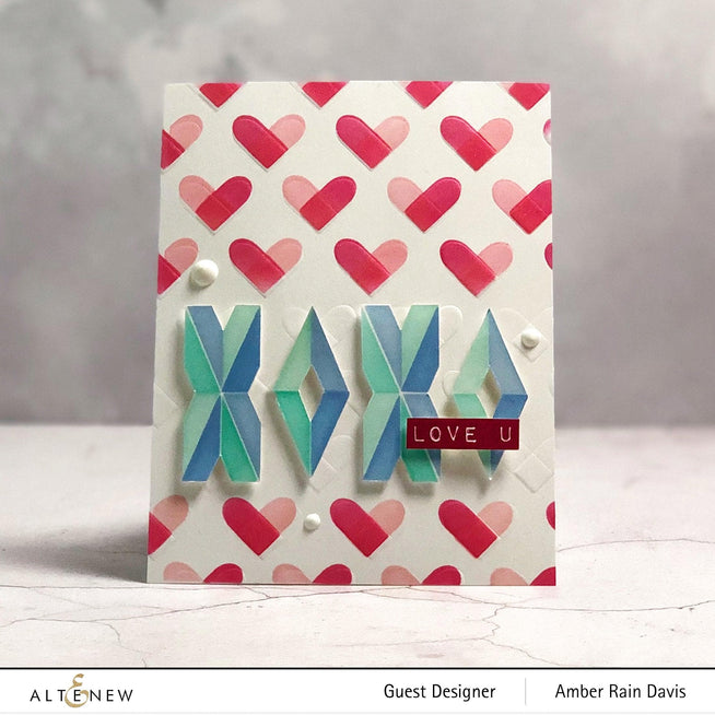 Photocentric Stencil Color Block Hearts Stencil
