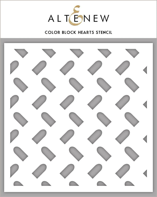 Photocentric Stencil Color Block Hearts Stencil