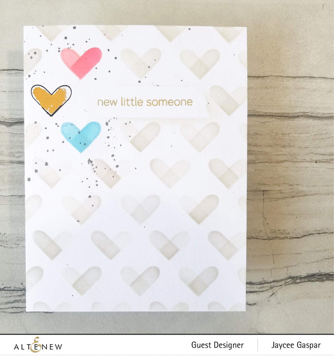 Photocentric Stencil Color Block Hearts Stencil